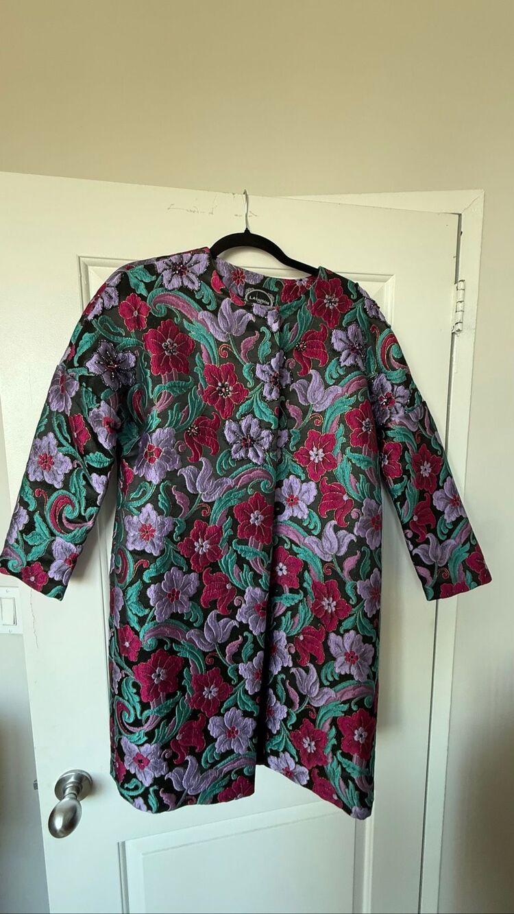 NWT / Vintage La Saison Paris statement tapestry coat jacket in size Large